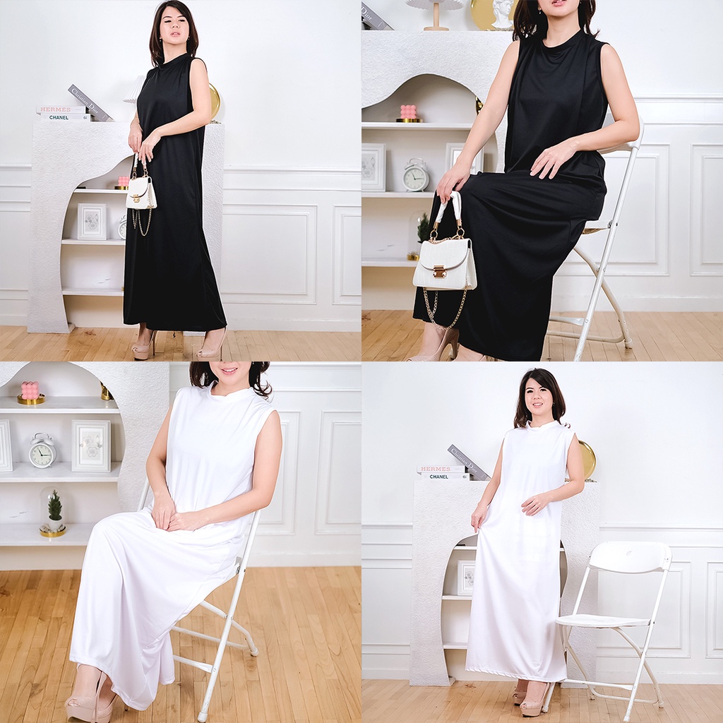 Godiva96 - RUFELY JERSEY INNER DRESS (RESLETING BELAKANG) / MANSET TERUSAN MEDAN