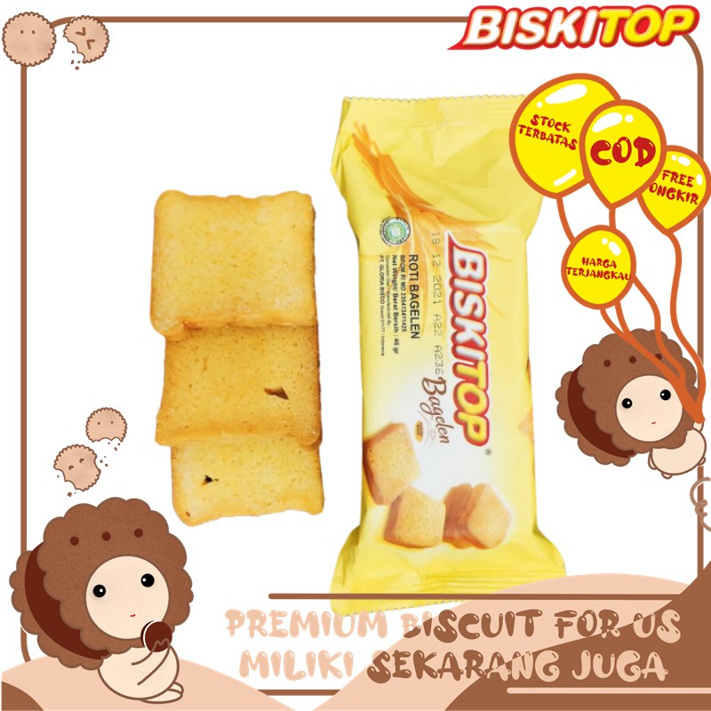 

BISKITOP - BAGELEN 46gr Biskuit Kue Kering Anak Dewasa Enak Renyah Biscuit Rasa Manis Lezat