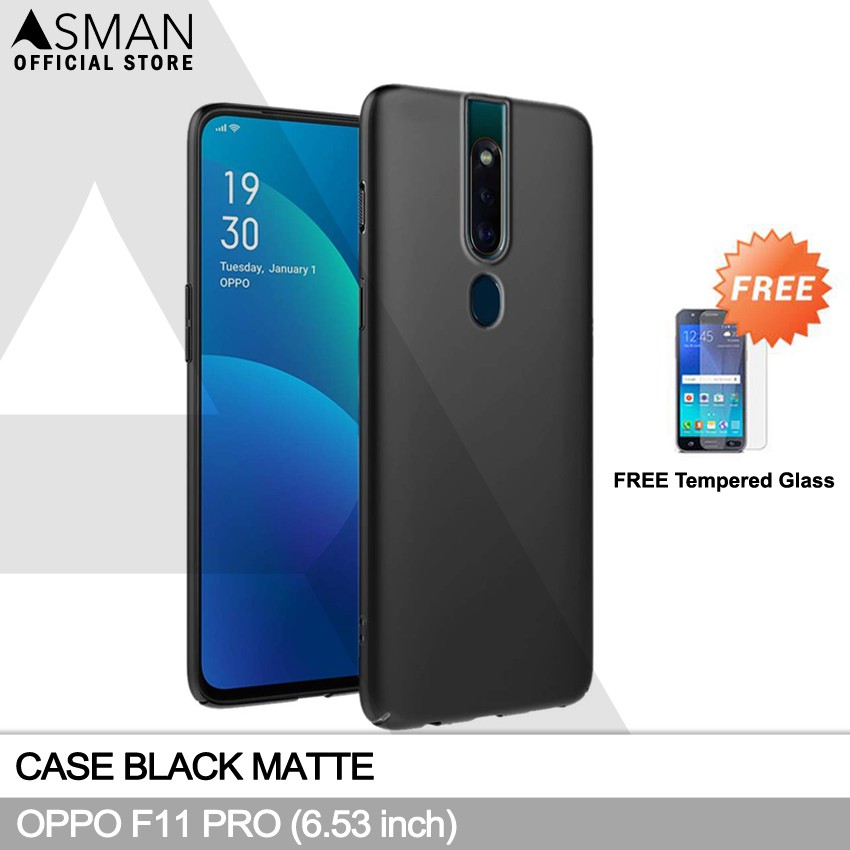 Ultraslim OPPO F11 Pro (6.53&quot;) | Soft Case Black Matte + FREE Tempered Glass