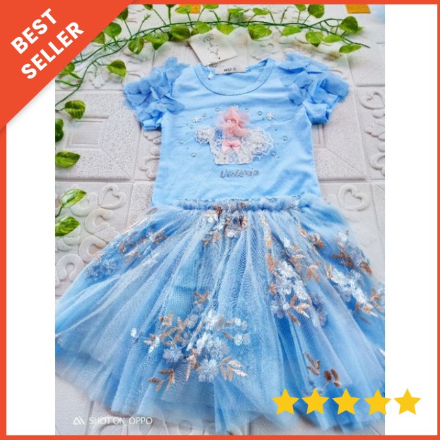 0-5TAHUN BAJU SETELAN ANAK PEREMPUAN ROK TUTU IMPORT KAOS FLOWER SETELAN ROK TUTU ANAK IMPORT PESTA