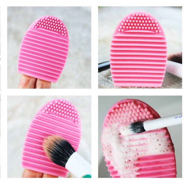 FYGALERYSURABAYA HL0184 Brush Egg Pad Alat Pembersih Kuas Makeup Brush Cleaner Bahan silikon