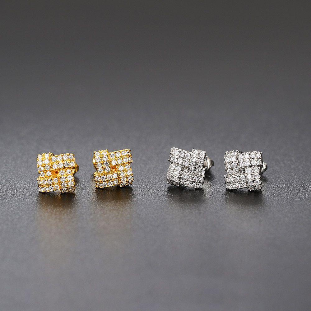 R-flower Rock Hip-Hop Untuk Pria Trendi Hypoallergenic Piercing Cubic Zirconia Anting