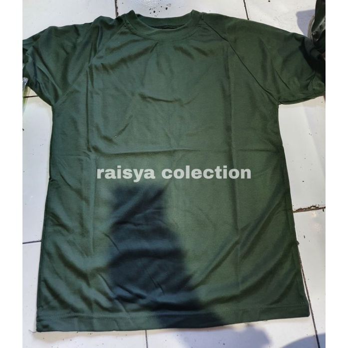 kaos dalaman polos hijau tni / kaos polos hijau tni