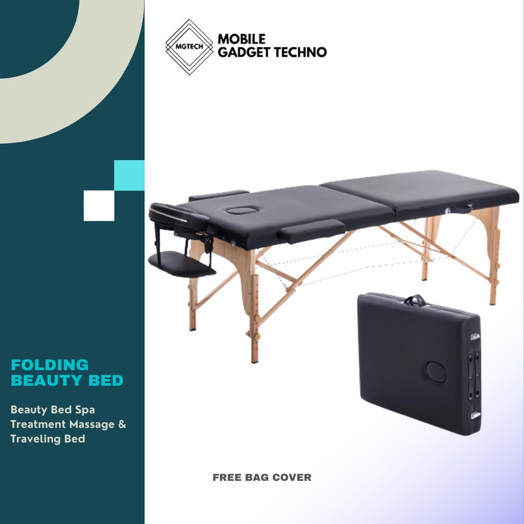 Folding Beauty Bed Kasur Therapy Spa Treatment Travelling Bed Portable
