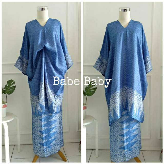 Setelan Baju Kurung Kaftan Batik Kain Lilit
