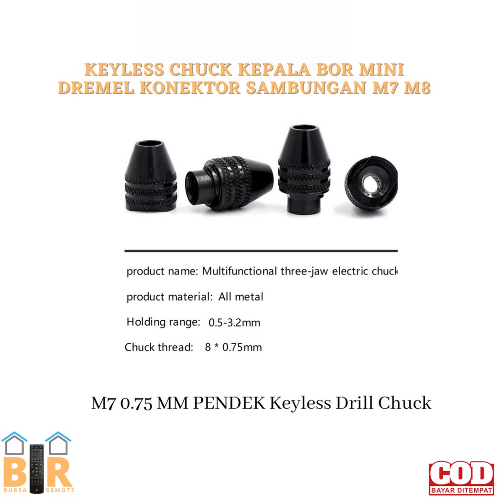 Konektor Sambungan M7 M8 / Keyless Chuck Kepala BOR MINI DREMEL