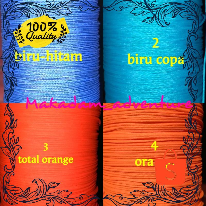 Termurah tali prusik tali gelang perusik paracord 1.2mm Kekinian