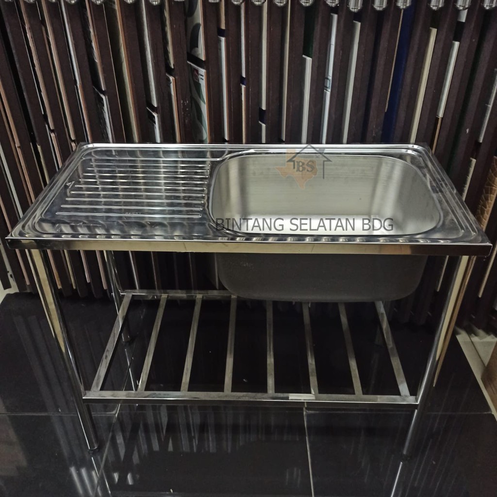 BAK CUCI PIRING  KITCHEN SINK DENGAN KAKI STAINLESS CPK 100X50X25 CM