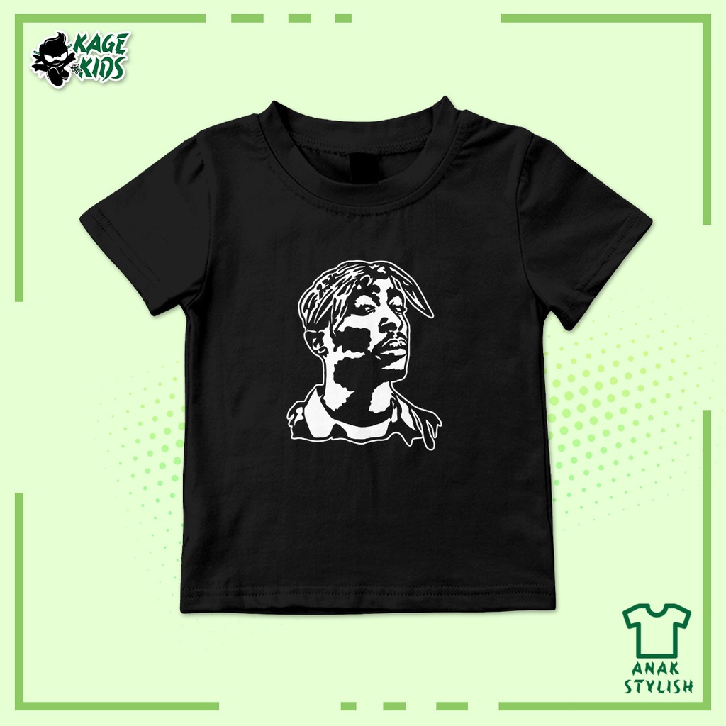 Kaos Distro Anak TUPAC SHAKUR Laki Laki dan Perempuan / Umur 1-10 Tahun / Custom Request / Terlaris 