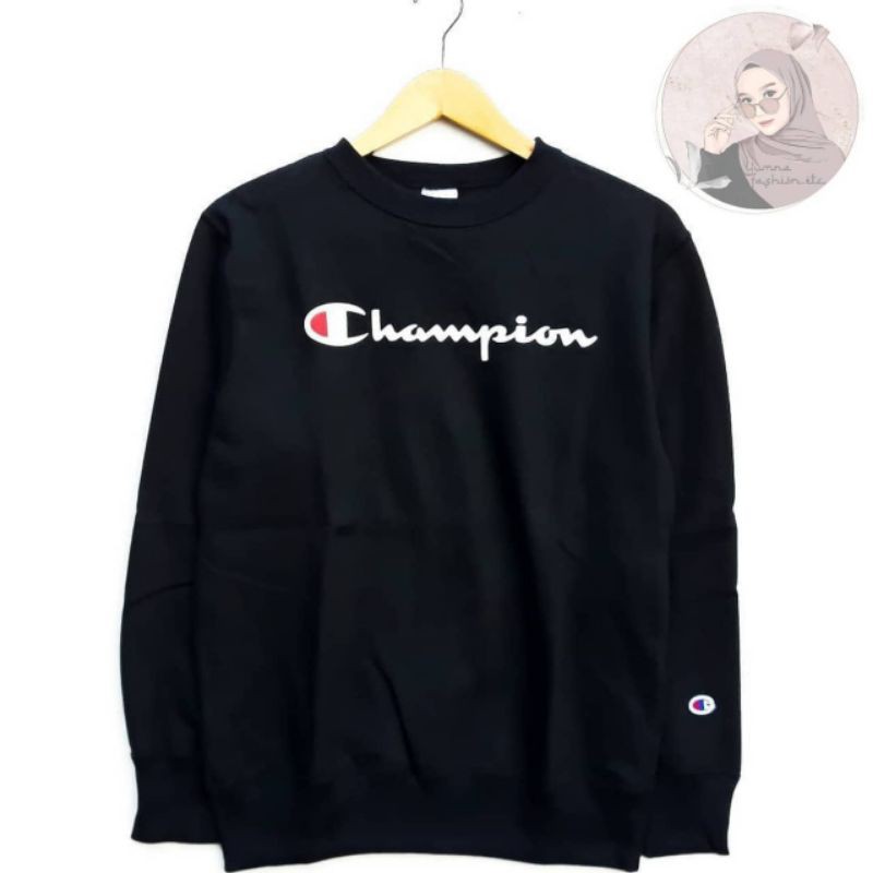 Sweater Crewneck Champion Original Hitam