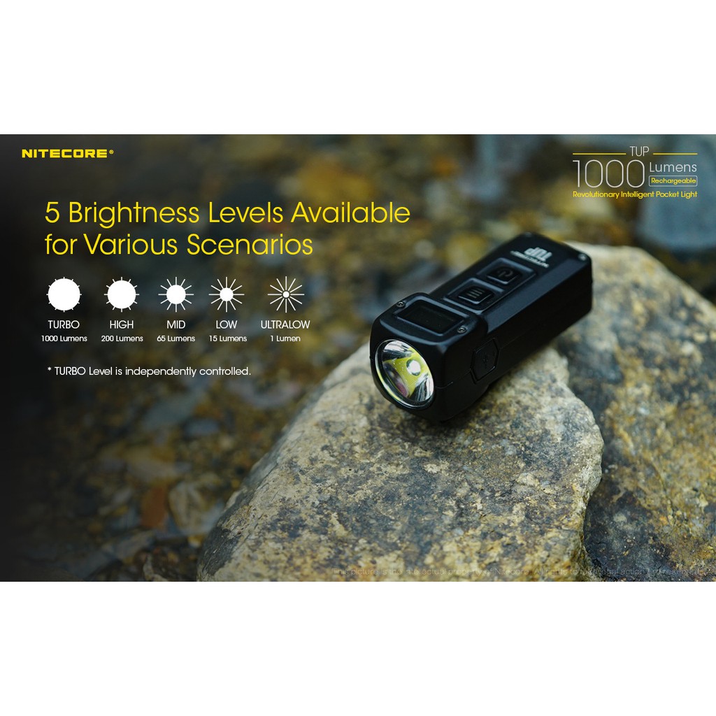NITECORE Tup USB Rechargeable 1000 Lumen Bentuk Gantungan Kunci