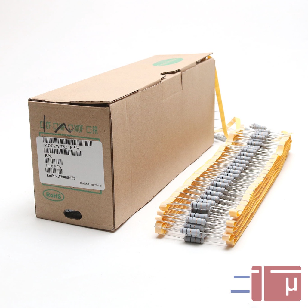 Resistor 1R 1 Ohm 2W Metal Oxide 5% Taiwan Kaki Tembaga