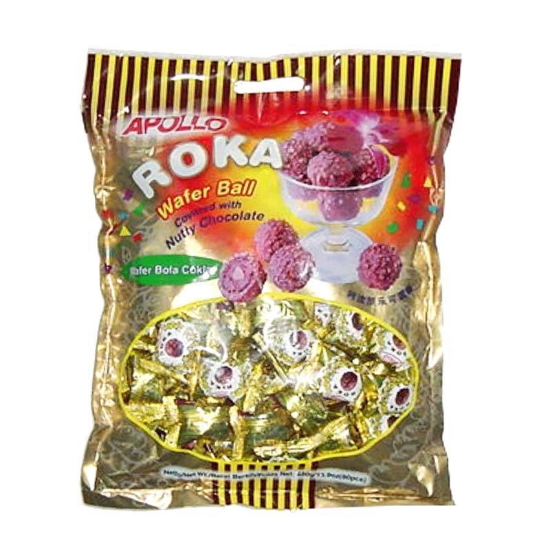 

Apollo Roka Chocolate Wafer Ball [50 pcs/300 g] Snack Jajan Lebaran Jajanan Idul Fitri Cemilan Murah