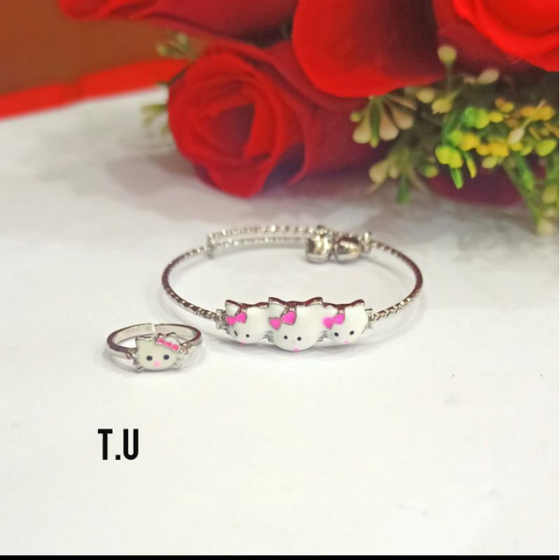 Gelang Kolong Anak Free Cincin Cat Berbagai motif Karakter Perhiasan Anak Gold dan Silver (COD)