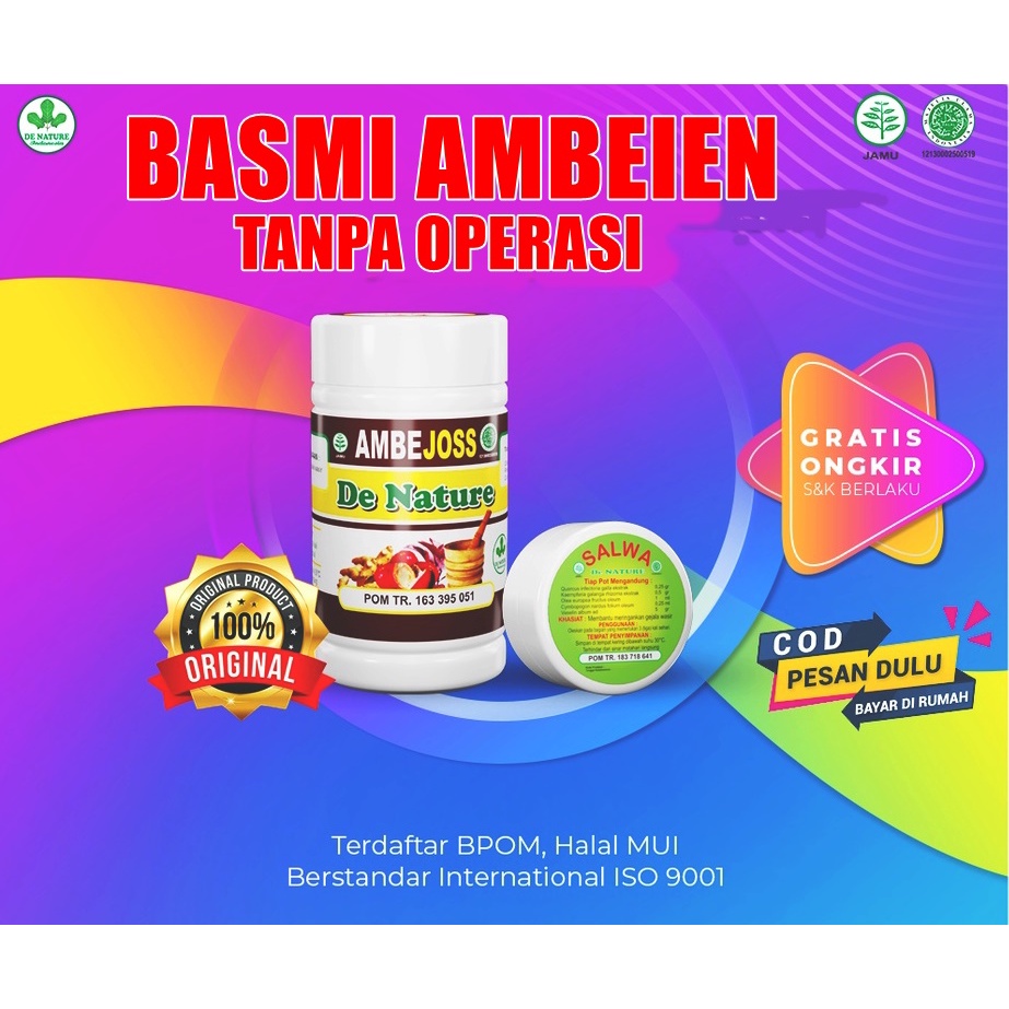 Obat Ambeyen paling Ampuh Anus Keluar Ambejoss Salep Salwa deNature Herbal Daun Ungu Binahong Propol