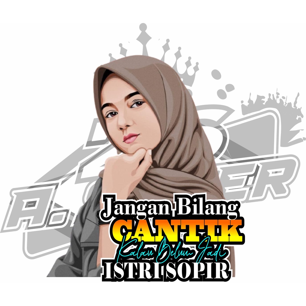 stiker decal mobil motor cewek vektor keren full costum / sticker motor costum003