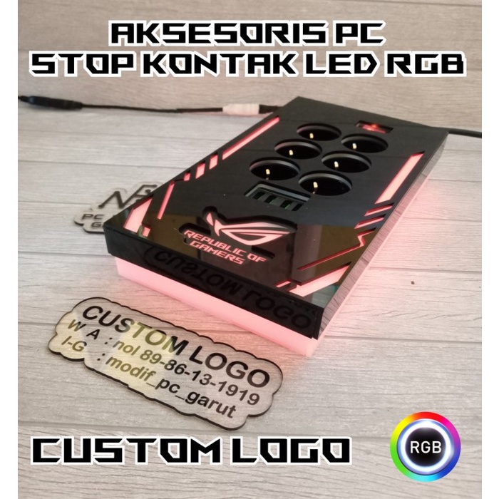 NEW Aksesoris PC stop contact led rgb logo custom