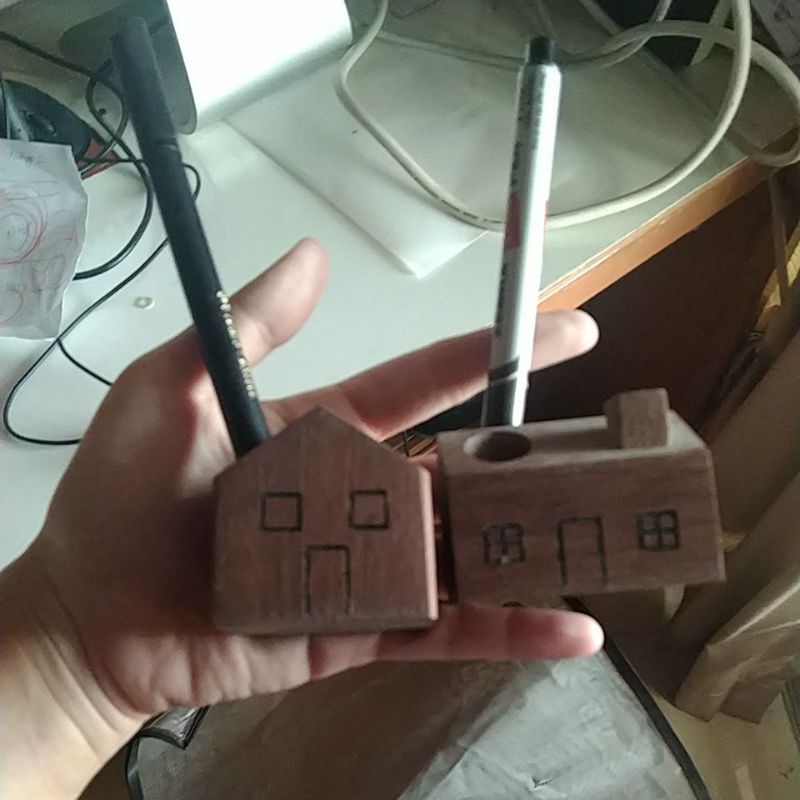 

tempat bulpen make up kayu preloved kayu