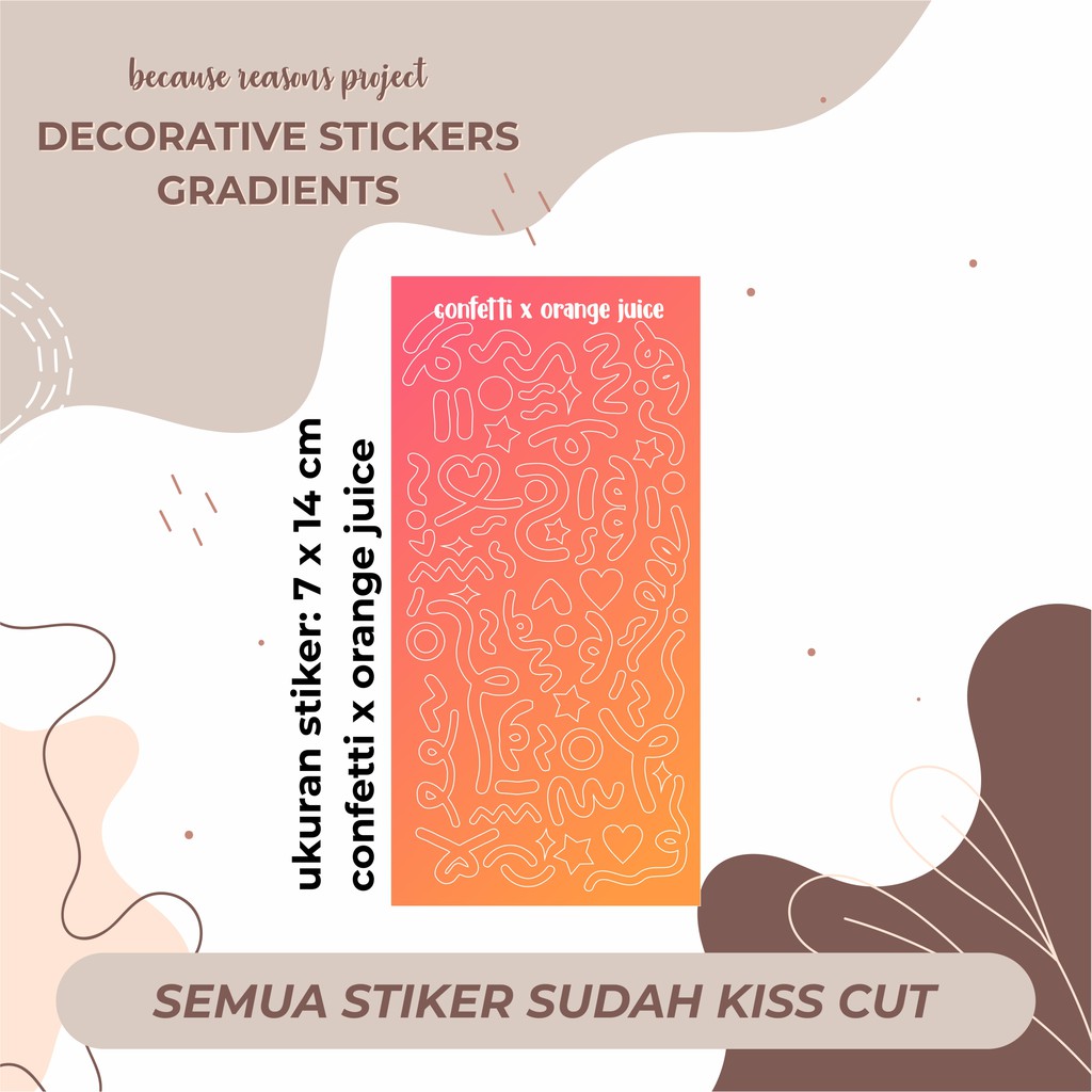 STIKER DECO - POLCOS GRADIENTS CONFETTI-ORANGE JUICE