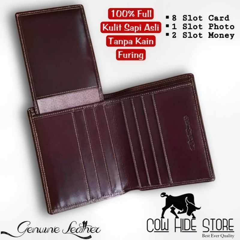 Dompet Pria Kulit Asli Bifold Up Emboss Kickers - 11 Slot-2