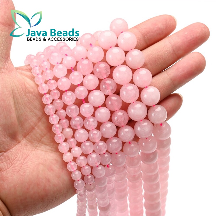 Manik Manik Batu Alam Rose Quartz Untuk Gelang Kalung