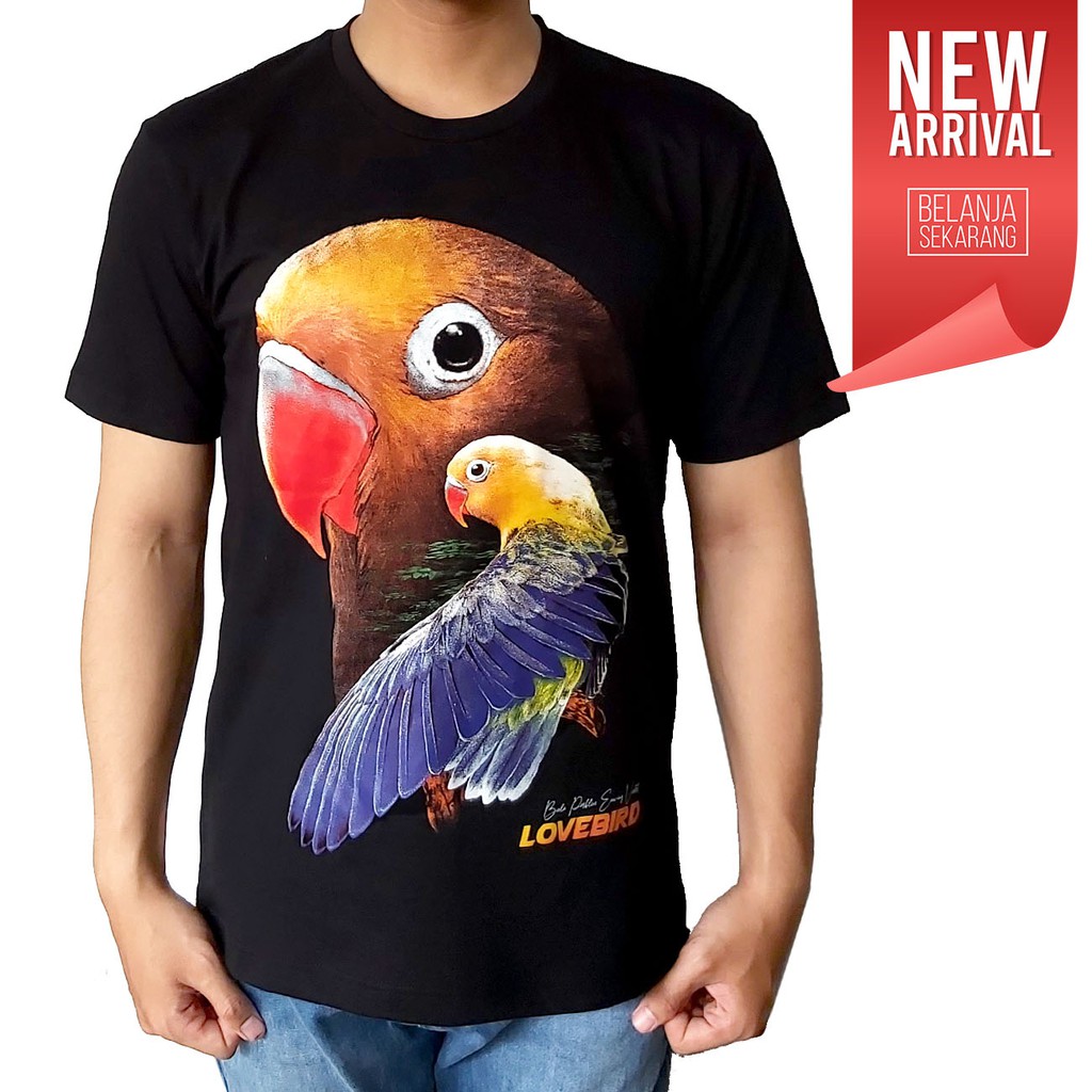 Bawara Kaos Burung Kicau Lovebird 05 Biola Parblue Euwing Violet Bahan Premium