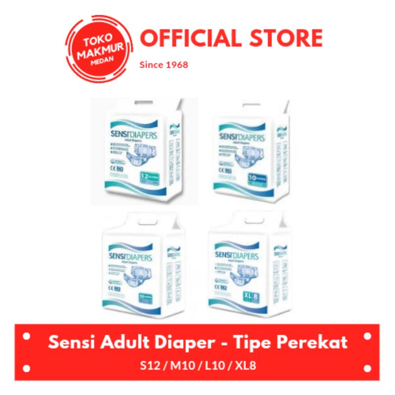 SENSI ADULT DIAPER S12 / M10 / L10 / XL8 - POPOK DEWASA TIPE PEREKAT