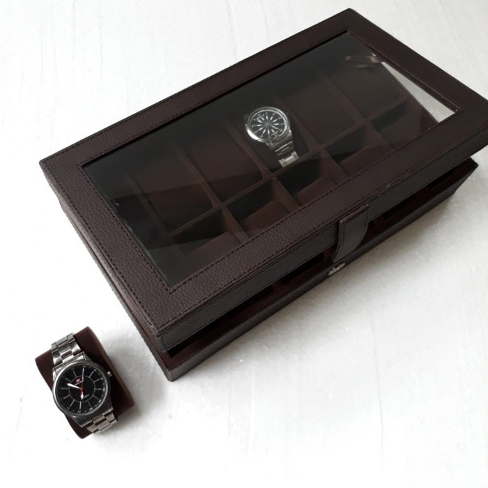 Box Jam - Kotak Jam Tangan - Tempat Jam Tangan Isi 12