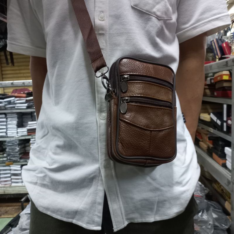 Tas Pinggang Hp Selempang Kulit Asli
