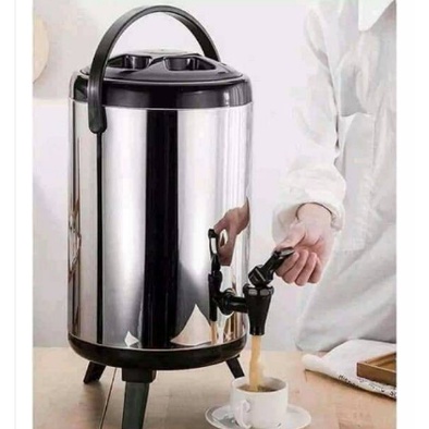 Termos 8 Liter THERMOS DISPENSER / Water tank Jug Dispenser 8L 10L / Juice Teh Kopi Stainless Kran Panas Dingin Milk Tank