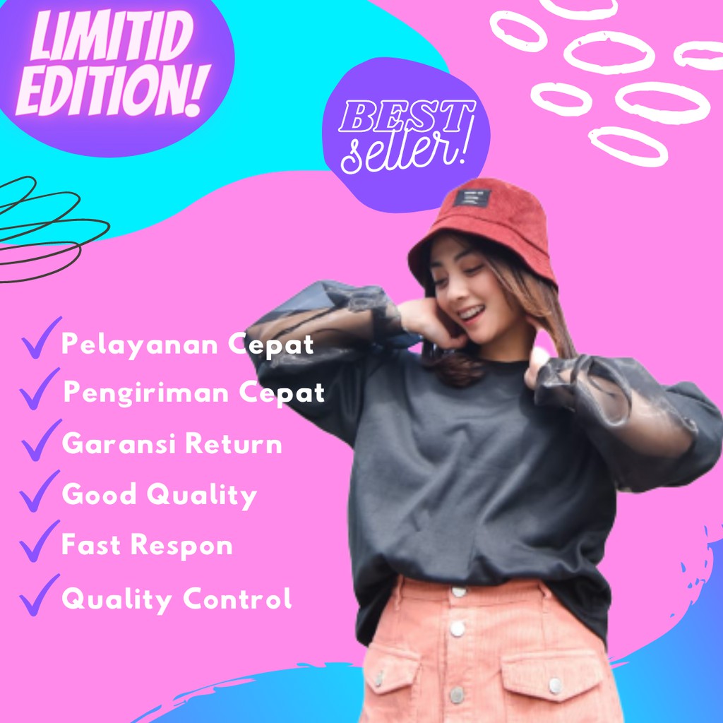 Baju Atasan Blouse Balon Wanita Korea Lengan Panjang Import Pakaian Bluse Wanita Kekinian Terbaru