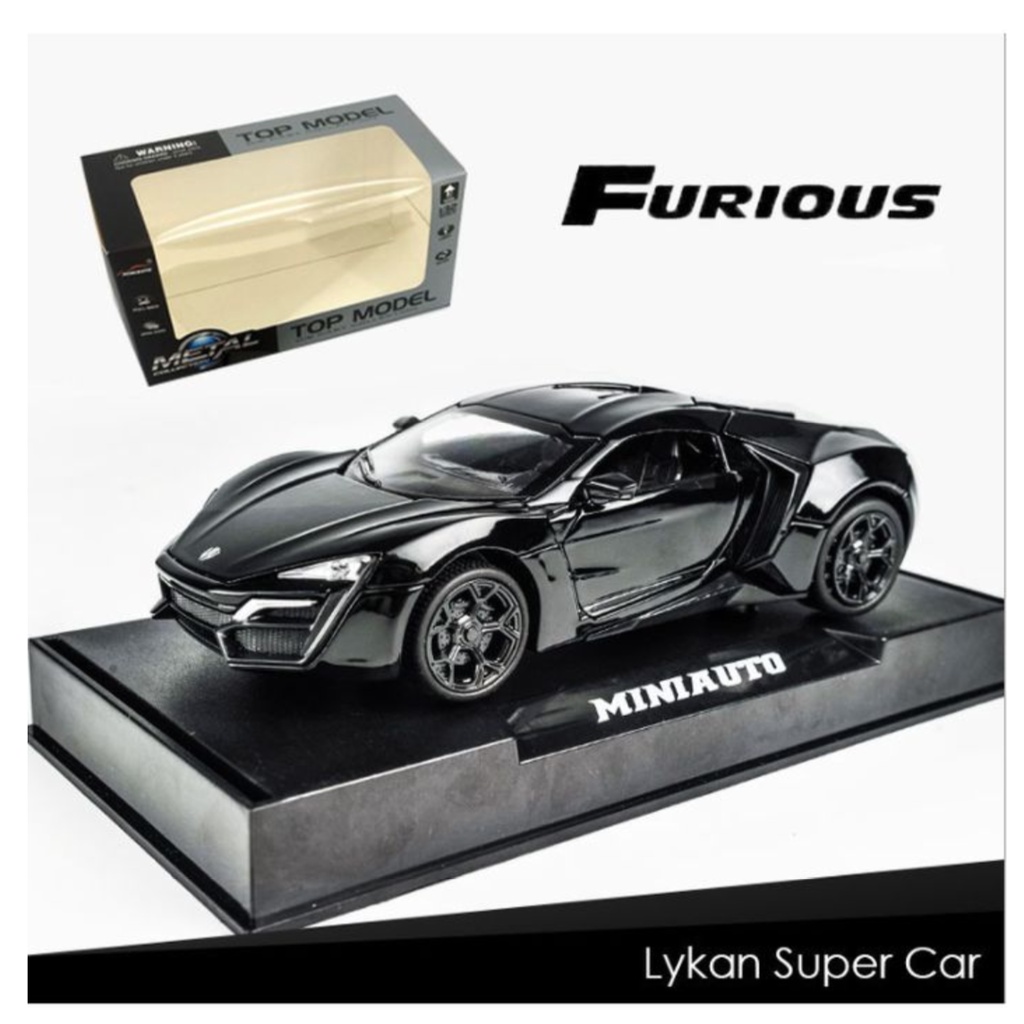 DIECAST MOBIL MINIAUTO LYKAN HYPERSPORT FAST FURIOUS 1:32 ORIGINAL TOP MODEL METAL COLLECTION