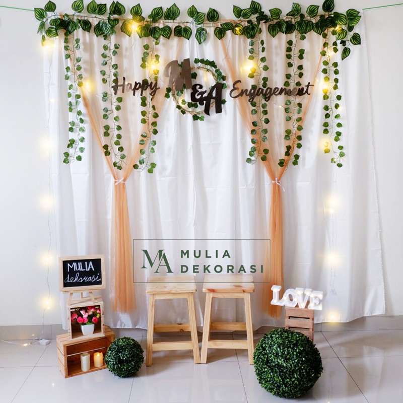 Dekorasi Backdrop Lamaran Nikahan Aqiqah Background Bekdrop Paket Mulia L