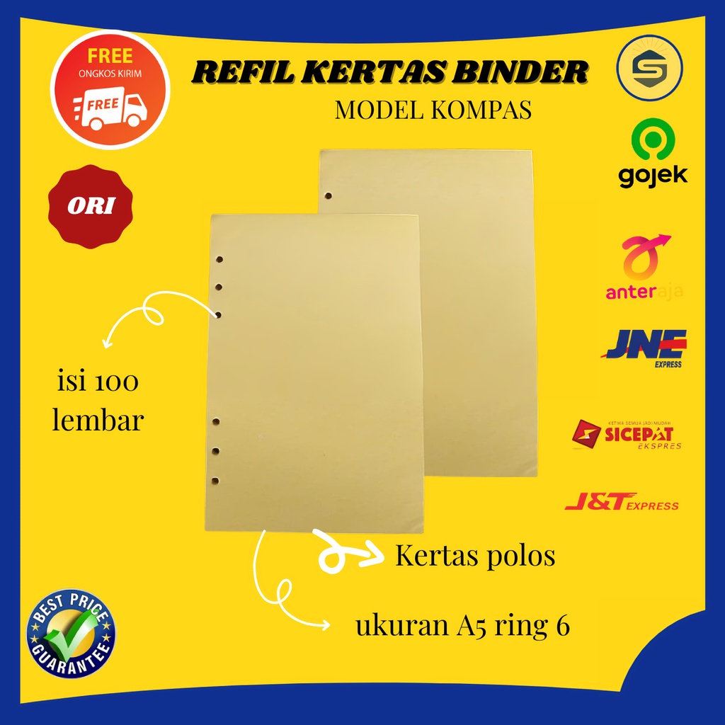 

Isi Refil Ulang Kertas Binder Model Kompas Dan Leaf Ukuran A6