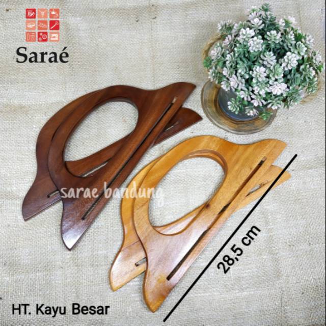 Jual Handle Tas Kayu Besar - Size 28.5 cm, Tersedia 2 warna : Coklat ...