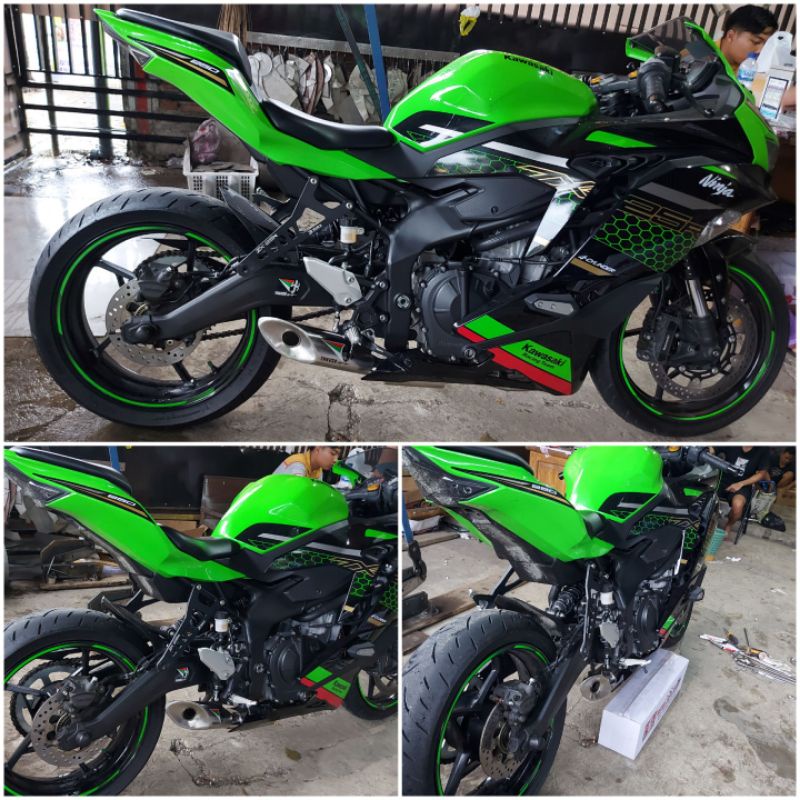 knalpot racing yakuza force for zx25r full system ( pnp )