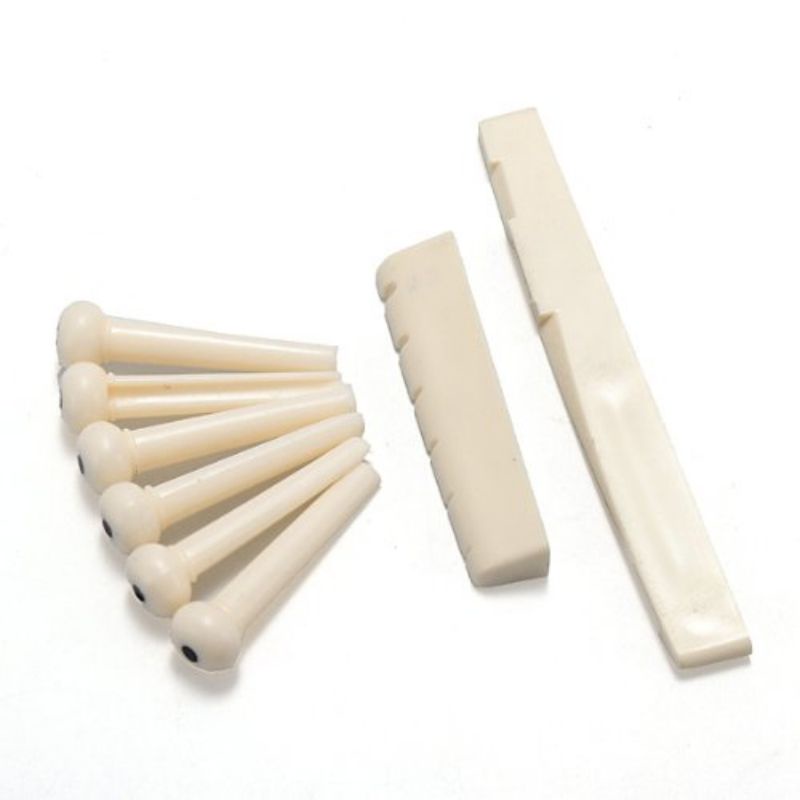 TaffSTUDIO Bridge Pins + Saddle Senar Gitar Akustik - A009 - Beige