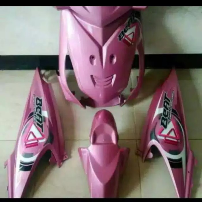Body halus honda beat karbu pink + striping 2008-2012
