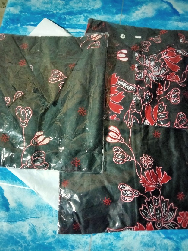 Batik Couple Keluarga Sania Ruffle Ori Ndoro Jowi Dnt Motif Sakura Merah Termurah Shopee