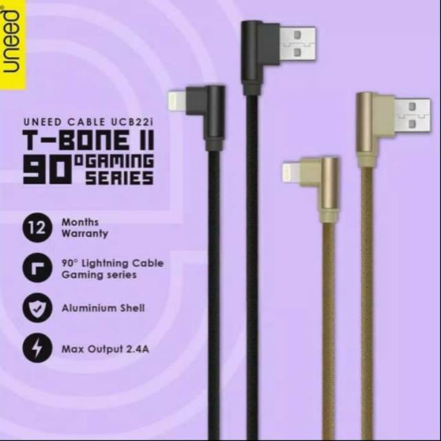 Kabel Charger Uneed T-Bone II Kabel Data Lightning Iphone Kabel Charger Uneed