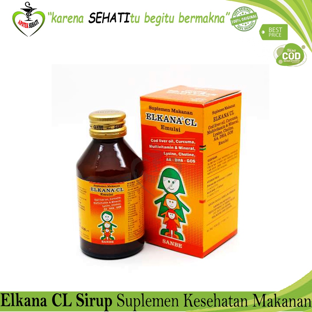 ELKANA CL EMULSI 120 ML VITAMIN PENAMBAH KECERDASAN PLUS MINYAK IKAN