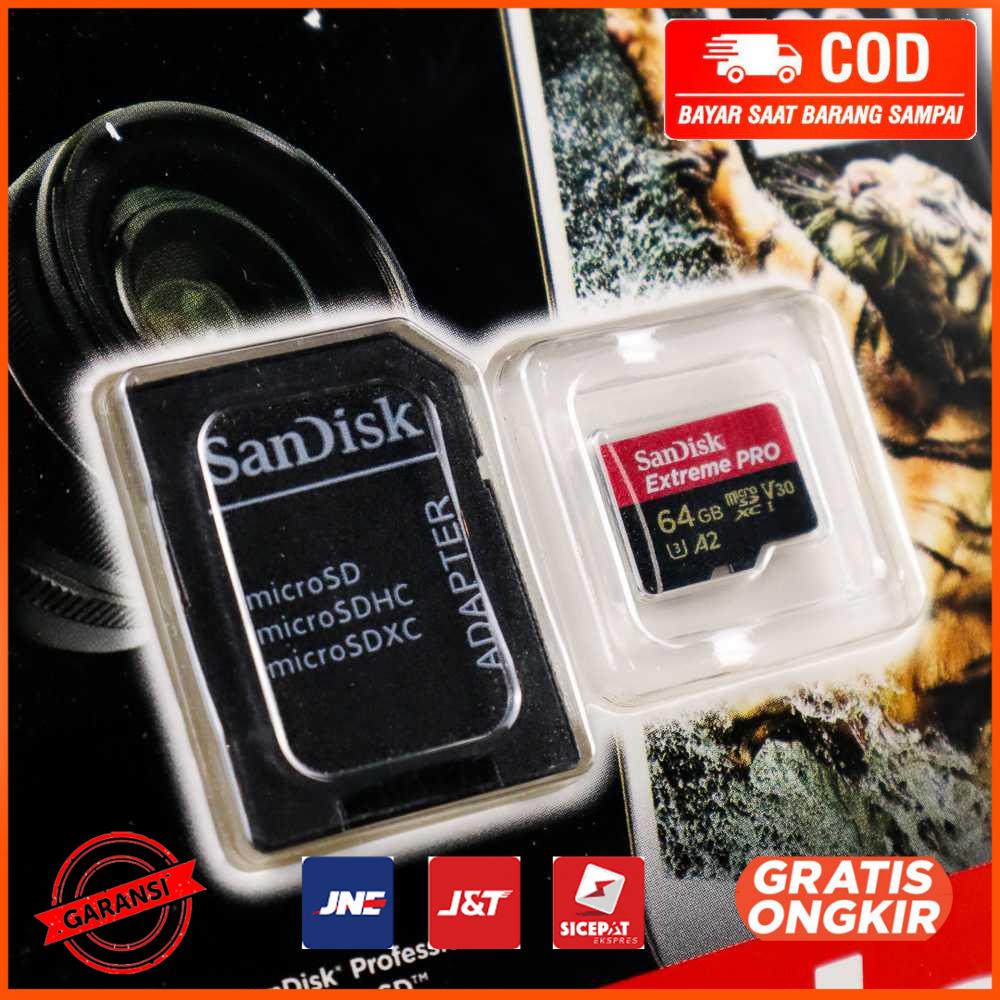 Sandisk MicroSDXC Extreme Pro V30 A2 U3 4K 200MBs - 64GB - U-064G
