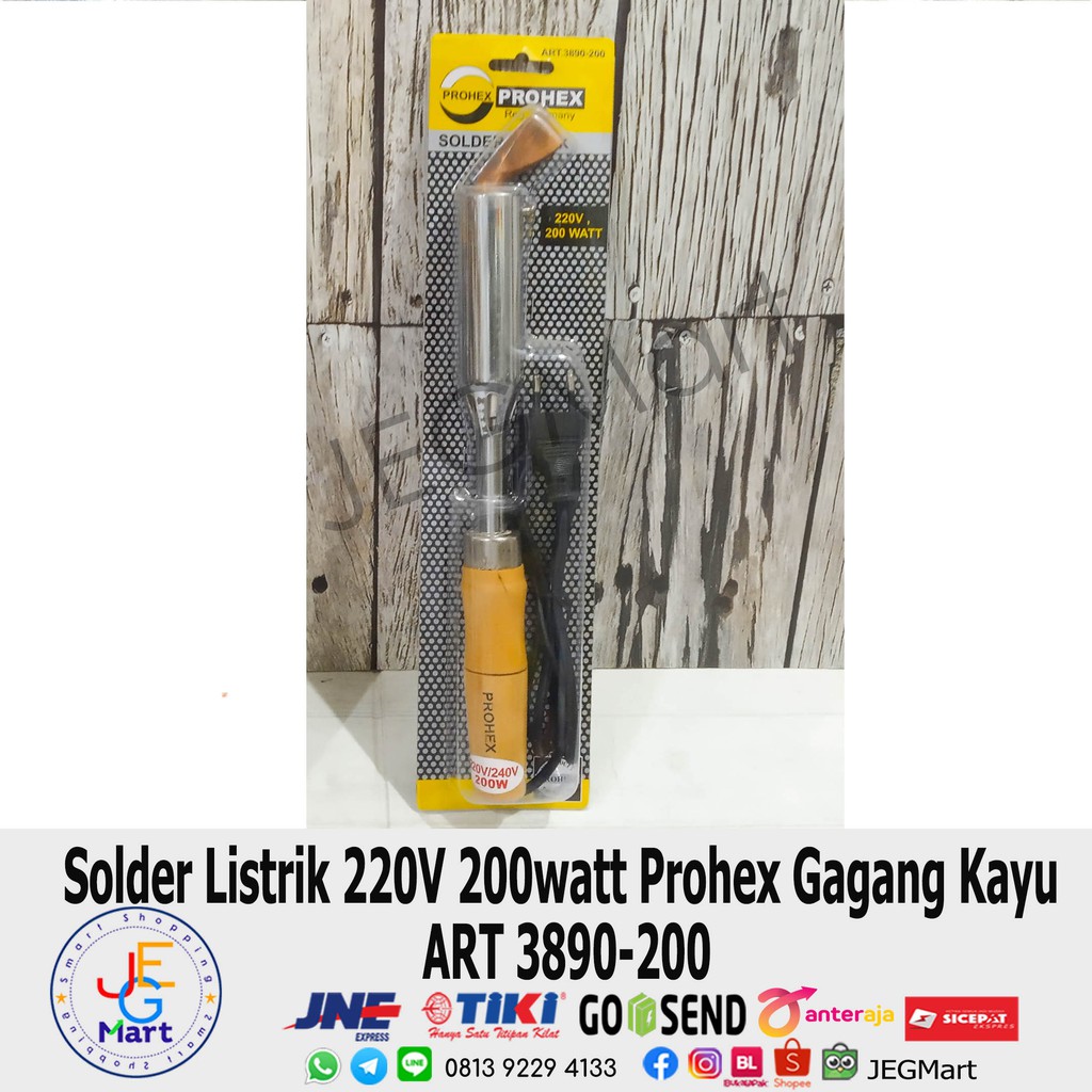 Solder Listrik 220V 200watt Prohex ART 3890-200 Gagang Kayu Original