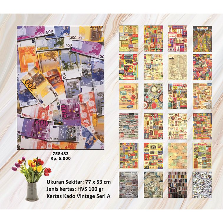 

Kertas Kado Besar Vintage Euro_Seri A