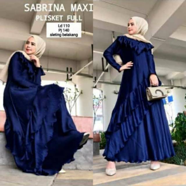 Gamis plisket bludru