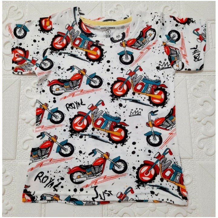 BAJU ANAK LAKI LAKI MURAH/KAOS DISTRO ANAK/KAOS TRENDY ANAK/KAOS ANAK FULLPRINT MOTIF MOTOR