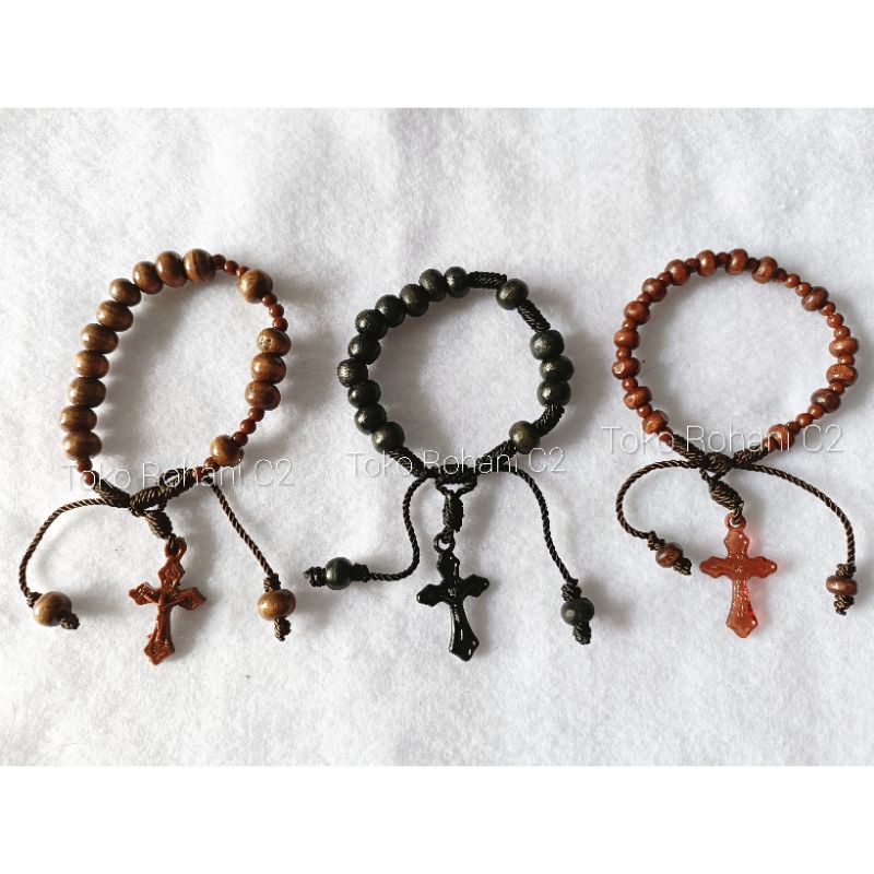 Rosario Gelang Tali Kayu Mix (0909) - Rosario Gelang Kayu