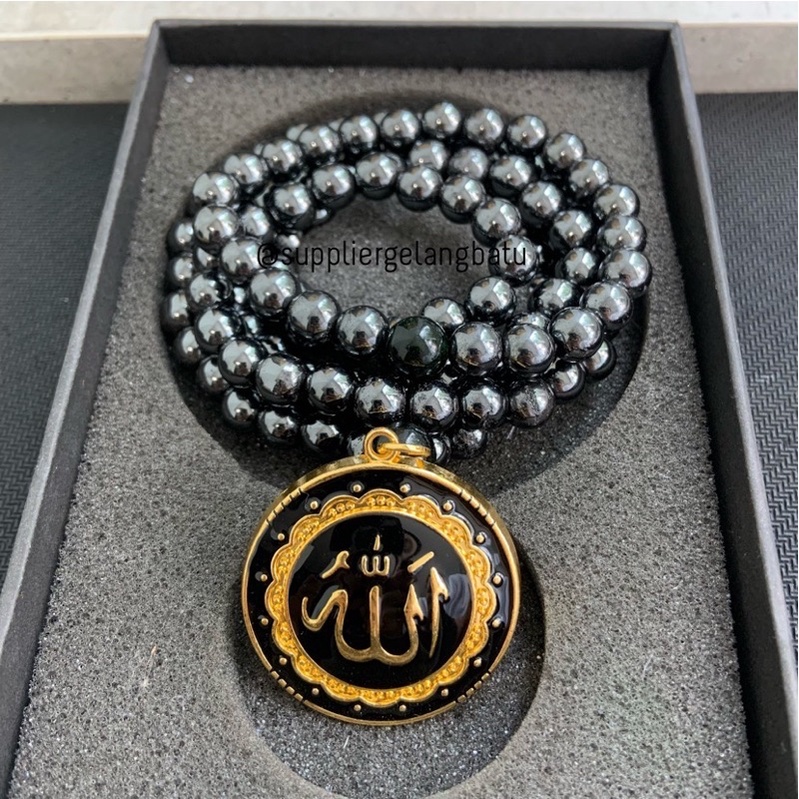 PREMIUM GANNAMYONG Blustin Bulat Allah Gold Black Jade Aceh