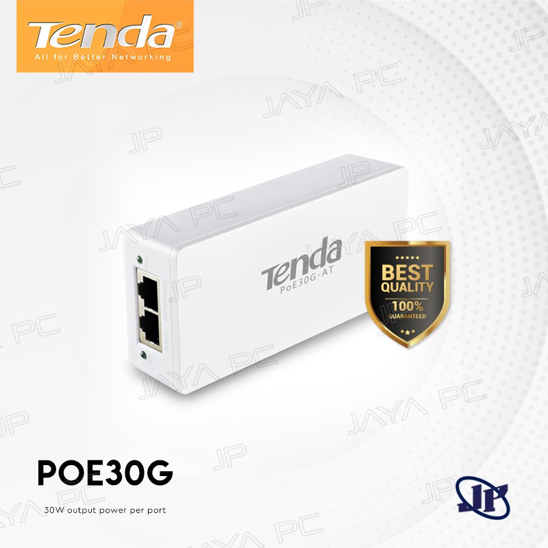 Tenda PoE30G AT Gigabit PoE Injector Delivers Ethernet Internet Network