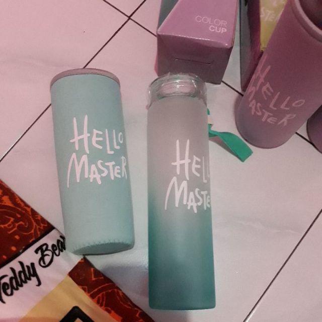 Botol Minum Hello Master Colourful Kaca 480ml